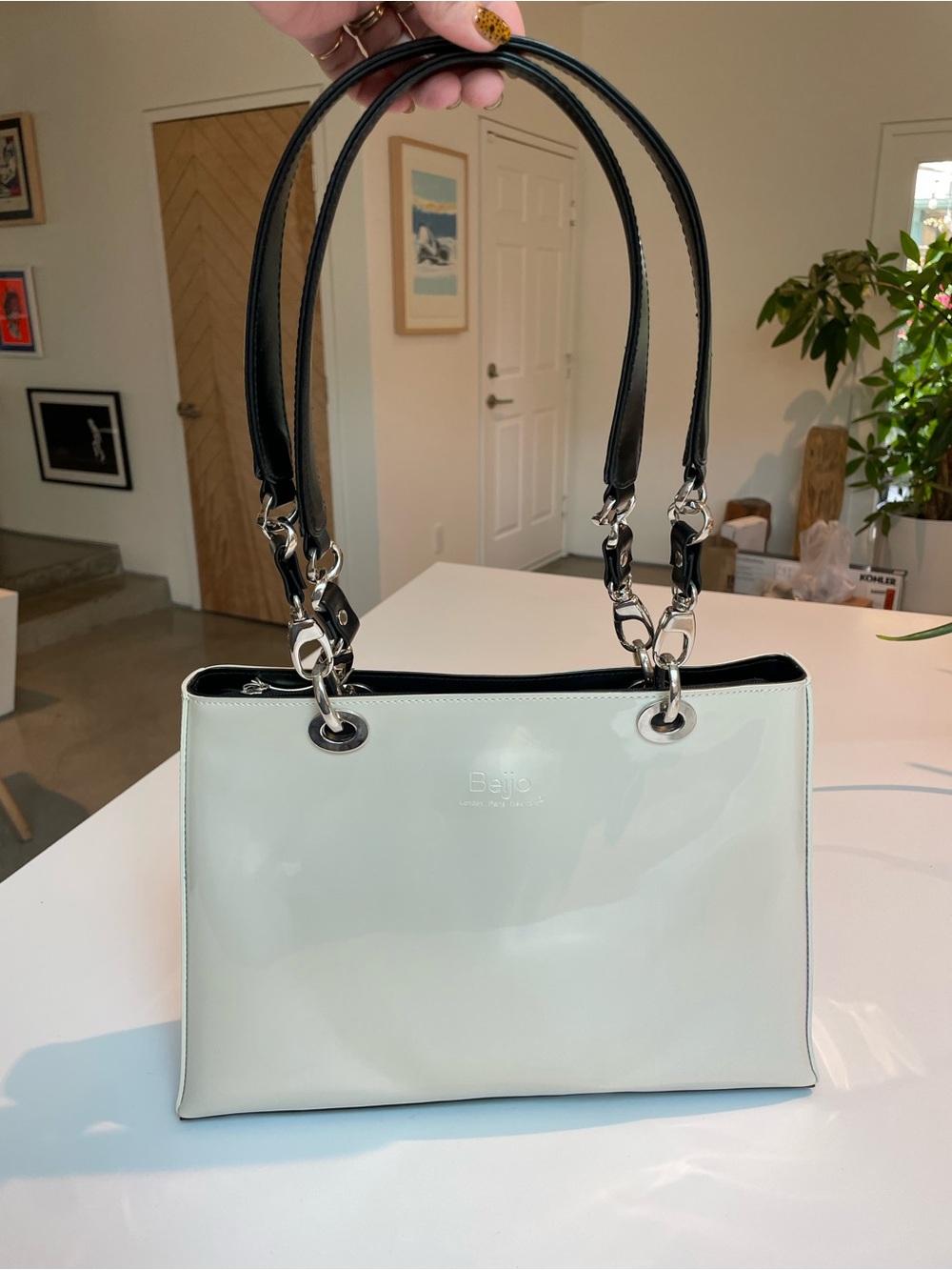 NWT | Beijo | Glossy Patent Leather Tote